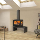 Salamandra a Lenha Habit 76 LD + T C/ Kit de Ventilação - Rocal